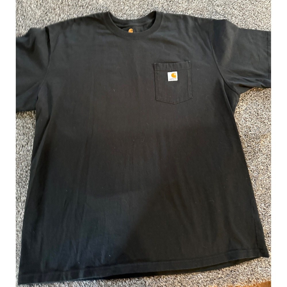 Carhartt Mens K87 Workwear Pocket T-Shirt Black 3XL Original Fit Heavyweight Tee